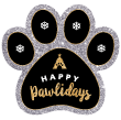 Paw - Black with Silver Glitter thumbnail