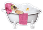 Spa Dog in Tub (pink) thumbnail